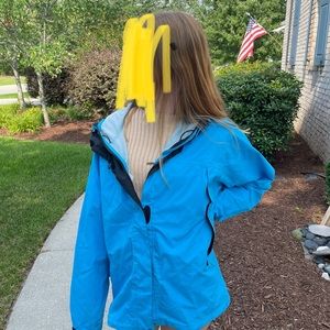 LL Bean Blue Rain Jacket Large